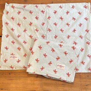Set/2 CATH KIDSON *Standard* Bow Print Pillowcase Covers Ruby Sage